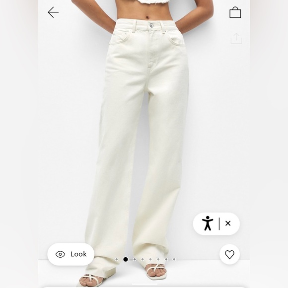 Pull&Bear Pacific Republic Straight leg high-rise jeans in Melon - Picture 4 of 6